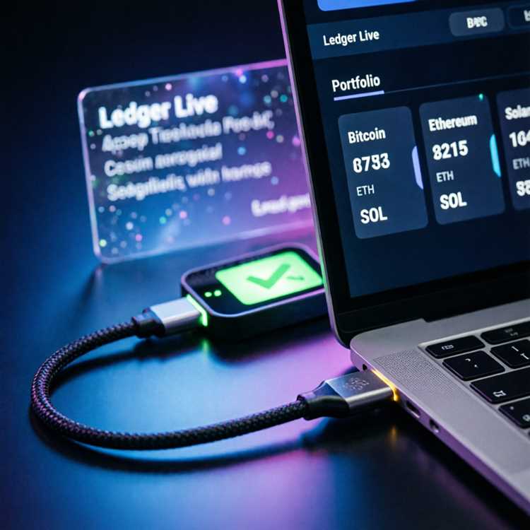 Ledger app guide illustration with Ledger Live software interface for secure crypto management